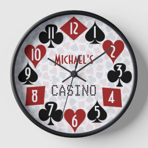 Horloge Casino Poker Room Convient Nom personnalisable Tex