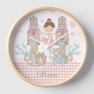 Horloge Casse-noisette Whimsical Pastel Rose Ballet de Noë