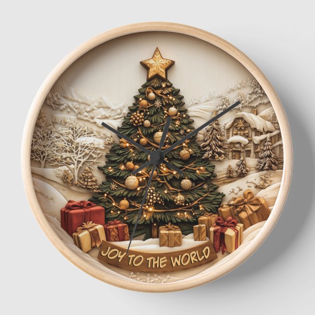 Horloge Célébration joyeuse de l'arbre de fêtes ! (Recto)