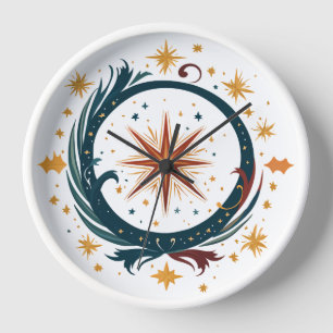 Horloge Celestial Star and Circle Design