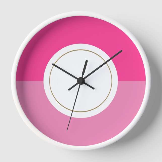 Horloge Centre de bord rose moderne brillant deux tons (Recto)