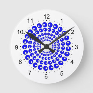 Horloge - Cercles concentrés bleus de perles