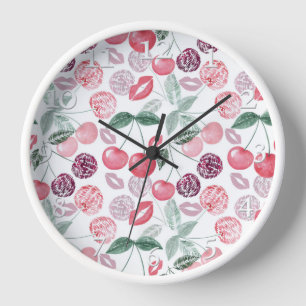 Horloge Cerise rouge baie fruit stylé
