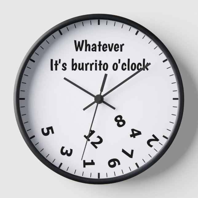 Horloge c'est Burrito O'clock Funny Mexican Food Restauran (Recto)