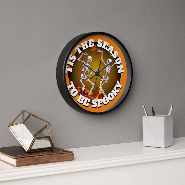 Horloge C'est la saison Happy Skeletons (Bureau)