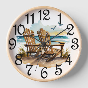 Horloge Chaises de plage 