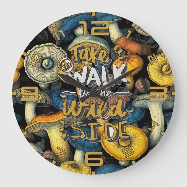 Horloge Champignon Sauvage Doré (Recto)