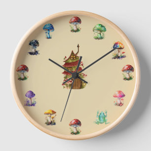 Horloge Champignons Imaginaires