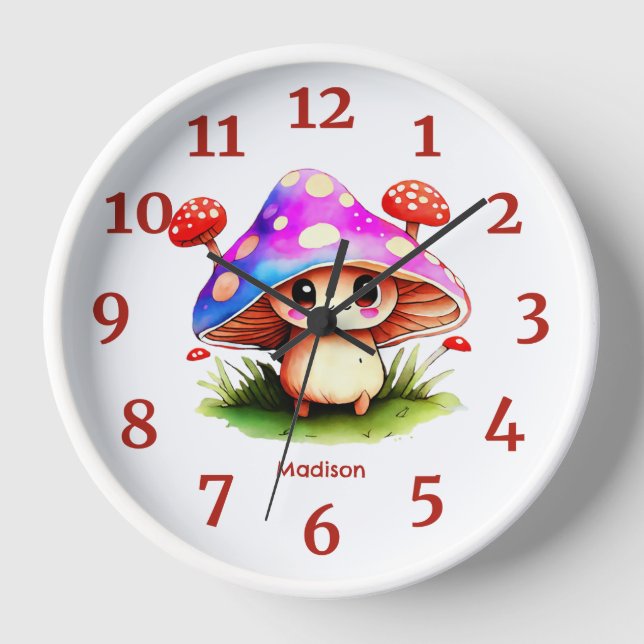 Horloge Champignons mignons (Recto)