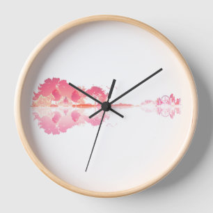 Horloge Chanson de la nature : Art guitare du paysage fore