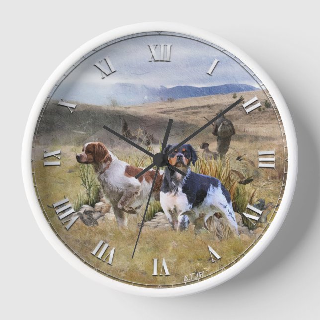 Horloge Chasse à la caille avec un Espagnol breton, Art (Recto)