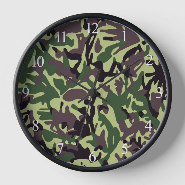Horloge Chasseurs Motif Camo Vert (Recto)