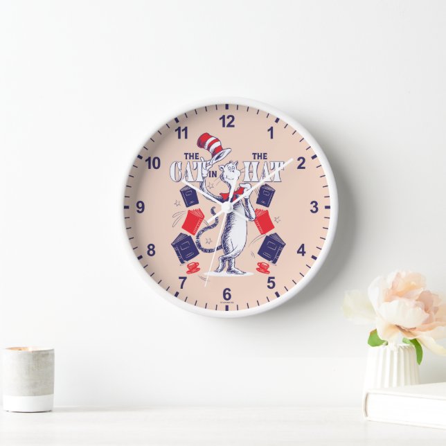 Horloge Chat dans le Casquette | Lecture de livres (Maison)