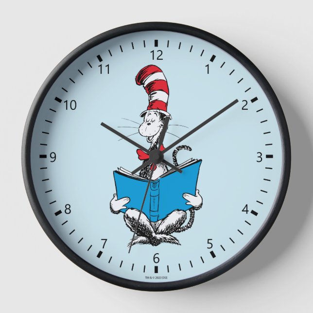 Horloge Chat dans le chapeau en lecture (Recto)