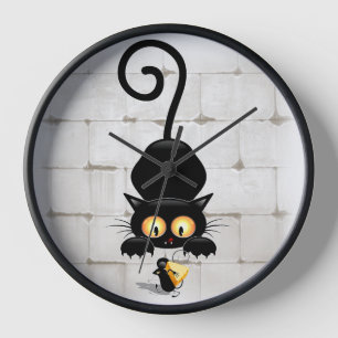 Horloge Chat et souris avec des personnages de dessin amus