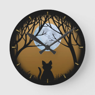 Horloge chat gros chat Mural Horloges & Décoration