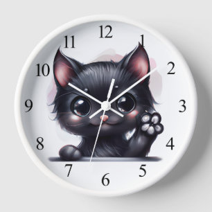 Horloge Chat noir kawaii adorable