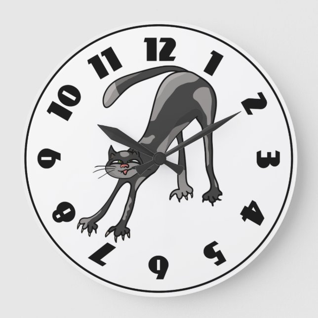 Horloge Chat qui s'étire (Recto)