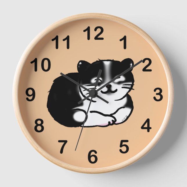 Horloge chat tuxedo (Recto)