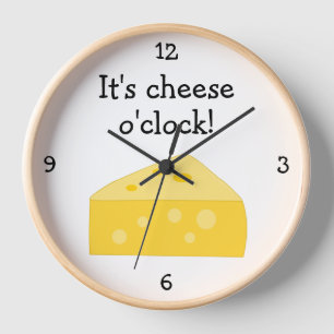 Horloge Cheese O'Clock amusant graphique alimentaire