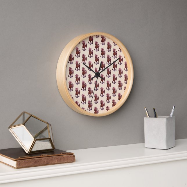 Horloge Cheval de course pur-sang classique gagne (Bureau)