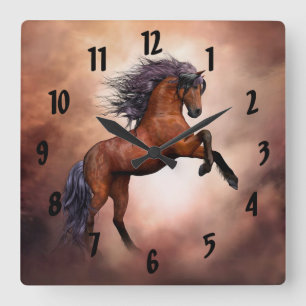 Horloge Cheval de la baie d'élevage