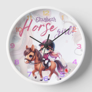 Horloge Cheval Personnalisé Rider Dressage Girl Nommé