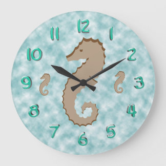 Horloge - Chevaux de mer stylisés