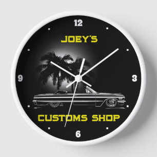 Horloge Chevy Sixties Black Convertible N'importe quel nom