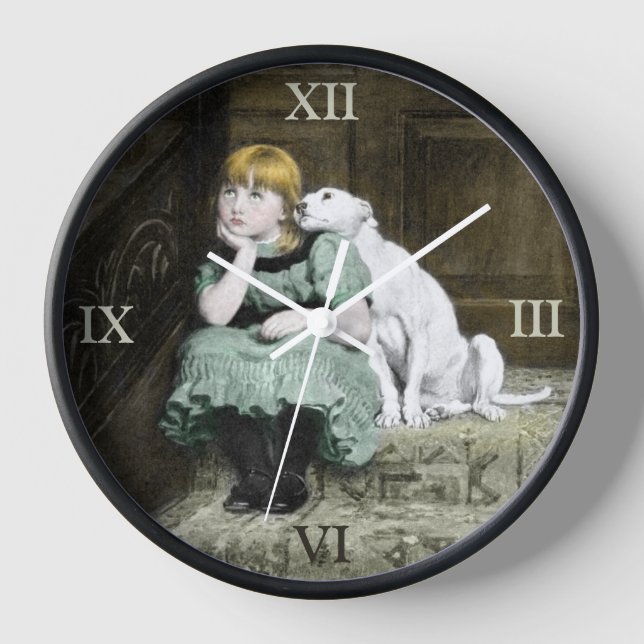 Horloge Chien Adoring Girl (Recto)