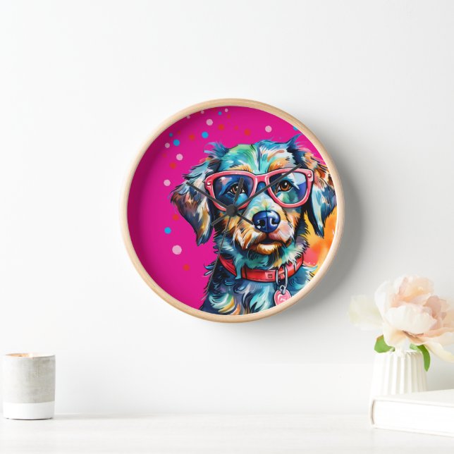 Horloge Chien avec des lunettes (Maison)