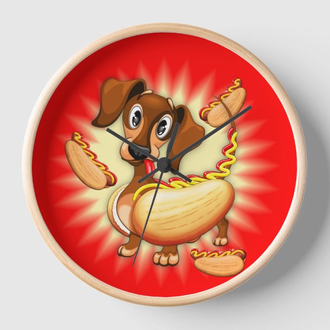 Horloge Chien chaud Dachshund (Recto)
