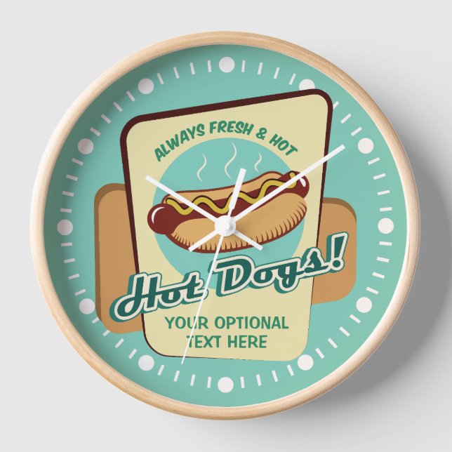 Horloge Chien chaud de texte personnalisé (Recto)