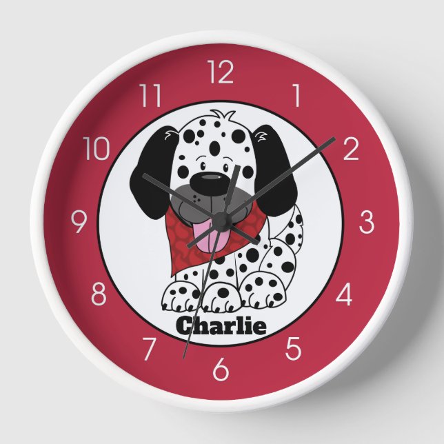 Horloge Chien Dalmatien Camionnette Nursery Baby Kids Wall (Recto)