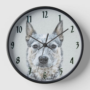 Horloge Chien de bétail australien - Cute Original Dog Art