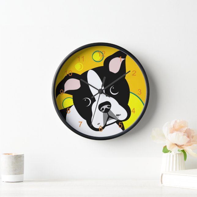 Horloge Chien de Boston Terrier (Maison)