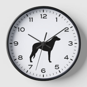 Horloge Chien de race écossaise Deerhound Silhouette