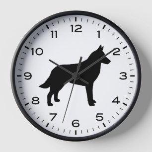 Horloge Chien de race Malinois belge Silhouette