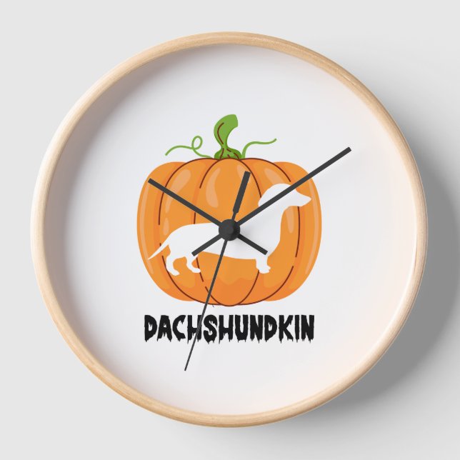 Horloge Chien d'Halloween Dachshund (Recto)