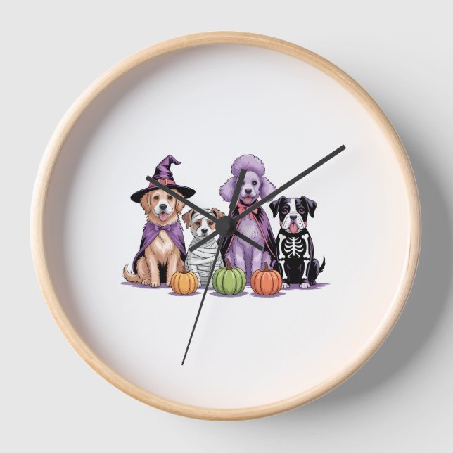 Horloge Chien d'Halloween Squad (Recto)
