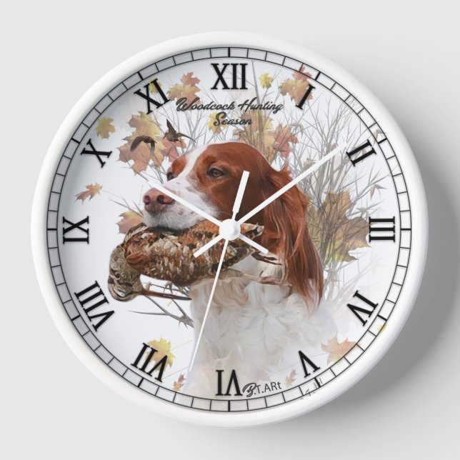 Horloge Chien d'oiseaux, chasse à la bécasse (Recto)