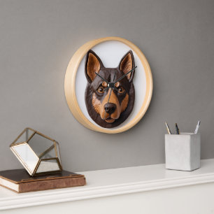 Horloge Chien Kelpie Australien Inspiré de la 3D