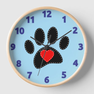 Horloge Chien maman Dessin bleu
