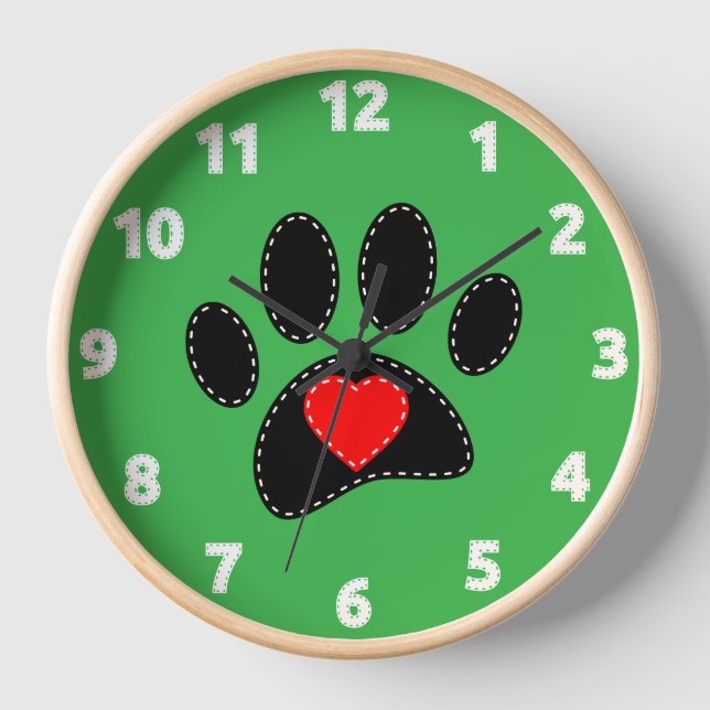 Horloge Chien maman Dessin vert (Recto)