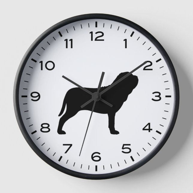 Horloge Chien napolitain Mastiff race Silhouette (Recto)