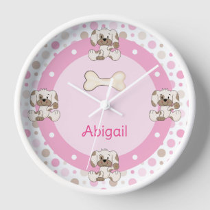 Horloge Chien rose Chien Chien Rose Personnalisé
