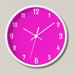 Horloge Chiffres blancs modernes | Neon Fuchsia classique<br><div class="desc">Chiffres blancs modernes | Horloge classique Neon Fuchsia</div>