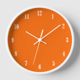 Horloge Chiffres blancs orange solides