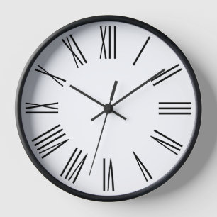 Horloge Chiffres romains Empire blanc et noir