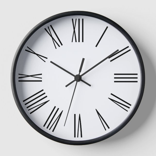 Horloge Chiffres romains Empire blanc et noir (Recto)